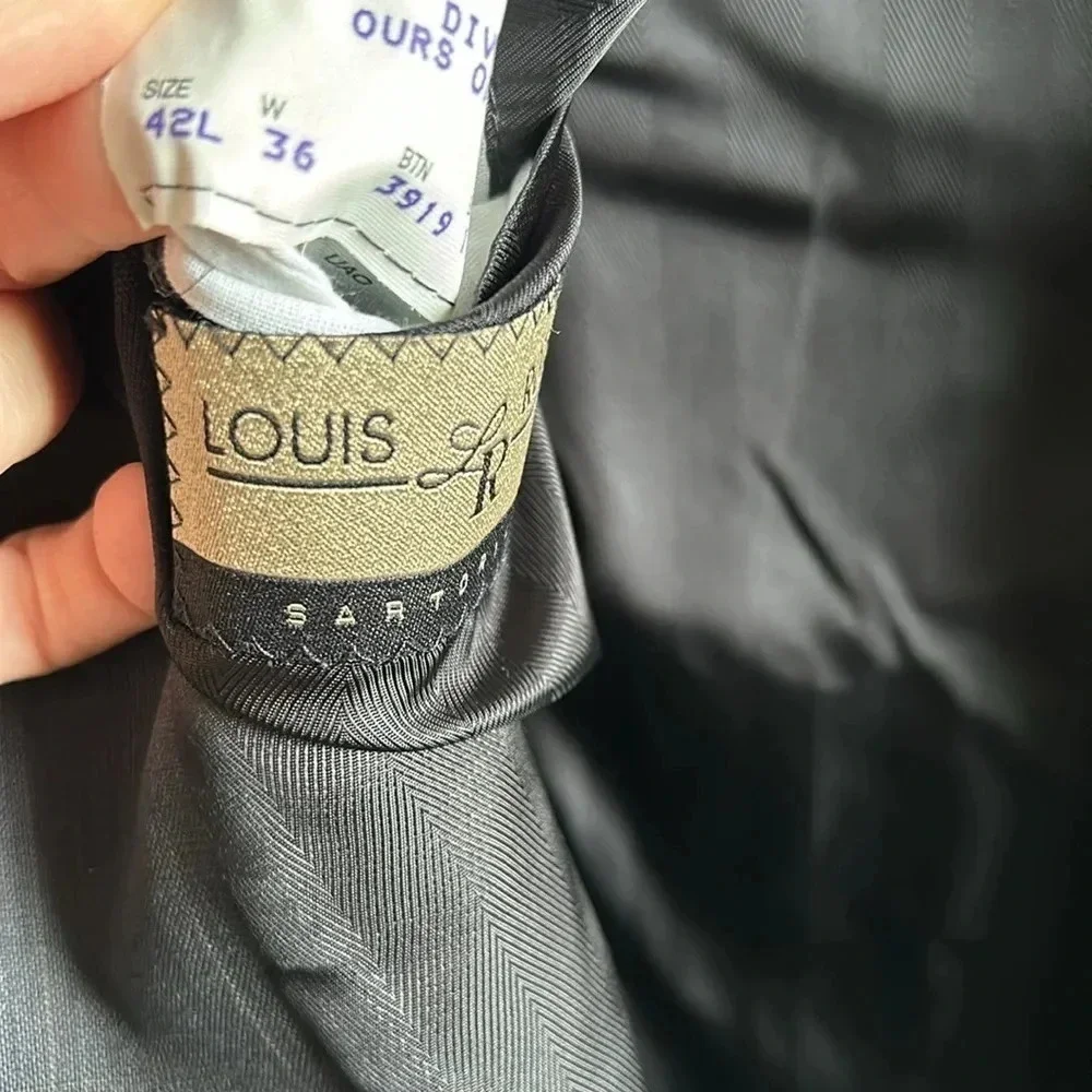 Men's Louis Roth Suit Jacket | 42L Suit Jacket | 42L | Dark Gray Suit Jacket